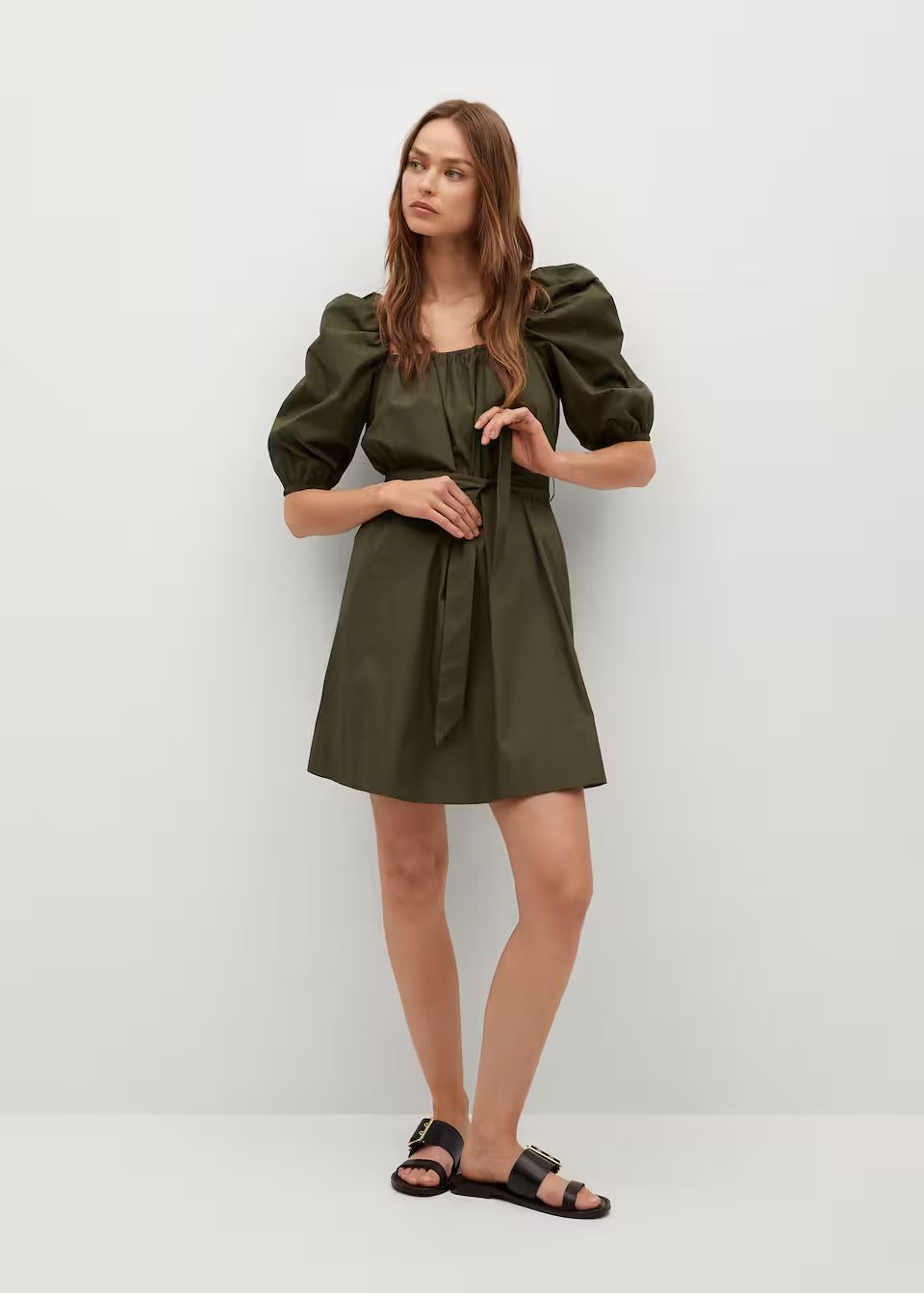 Search: Olive Green Popelin belt dress (20) | Mango USA | MANGO (US)