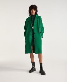 Double-faced button-up green wool coat | The Kooples (US)