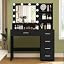Quimoo Vanity Desk with Glass Top & Large Lights Mirror, 3 Adjustable Lighting Color, 44" Makeup ... | Amazon (US)