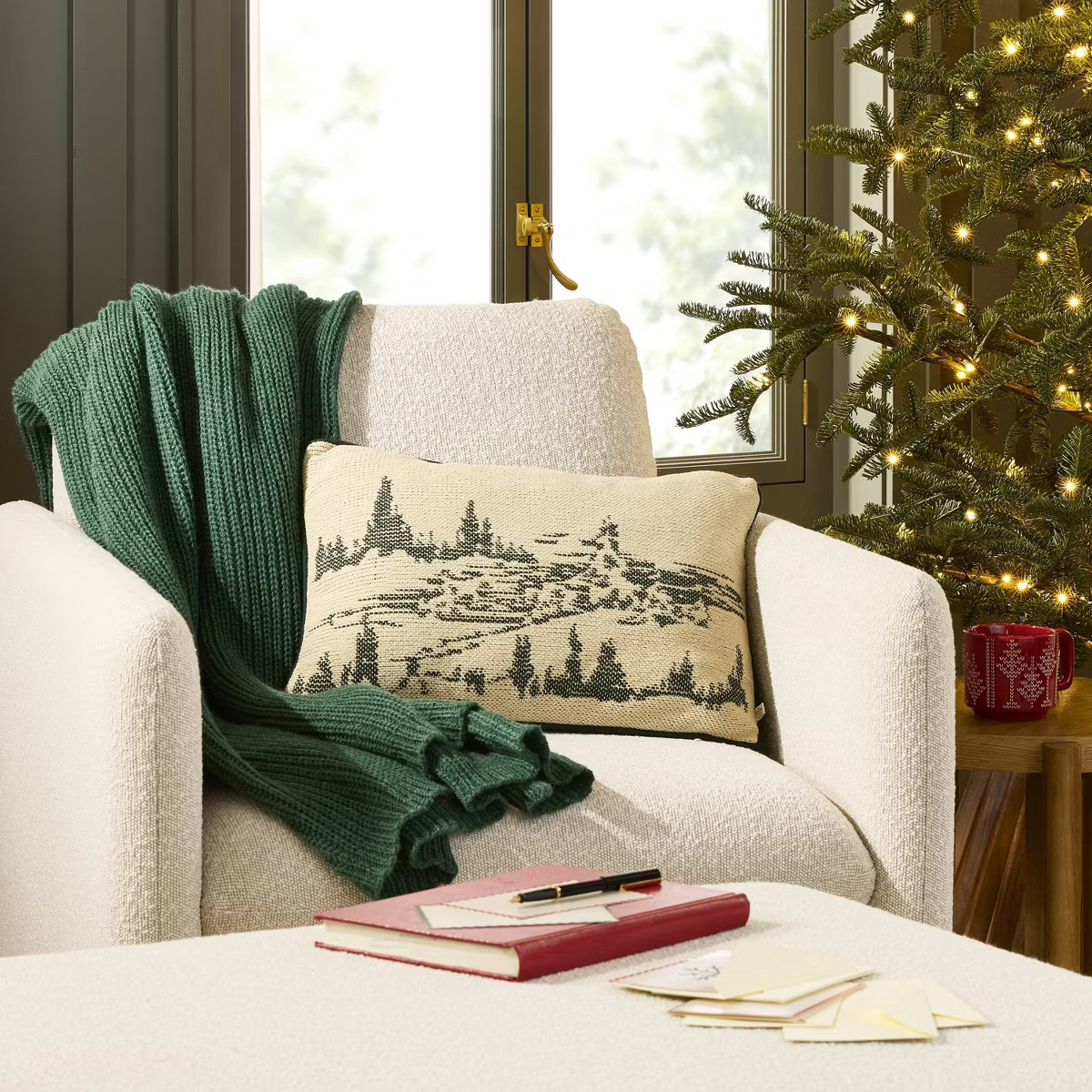 14"x20" Snowy Icon Lumbar Pillow Cream - Hearth & Hand™ with Magnolia | Target