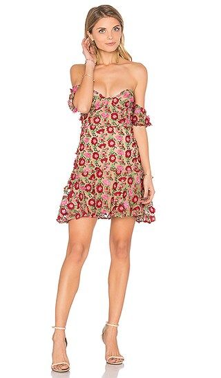 For Love & Lemons Amelia Strapless Mini Dress in Rosebud | Revolve Clothing