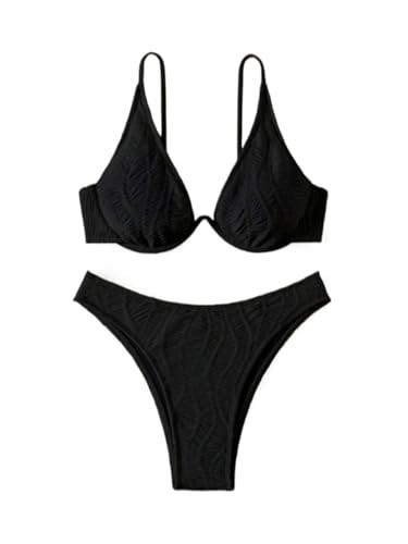 YicjSshi Womens Solid Color Pleated Sexy Bikini Set, Bathing Suits Swimsuits For Women | Amazon (US)