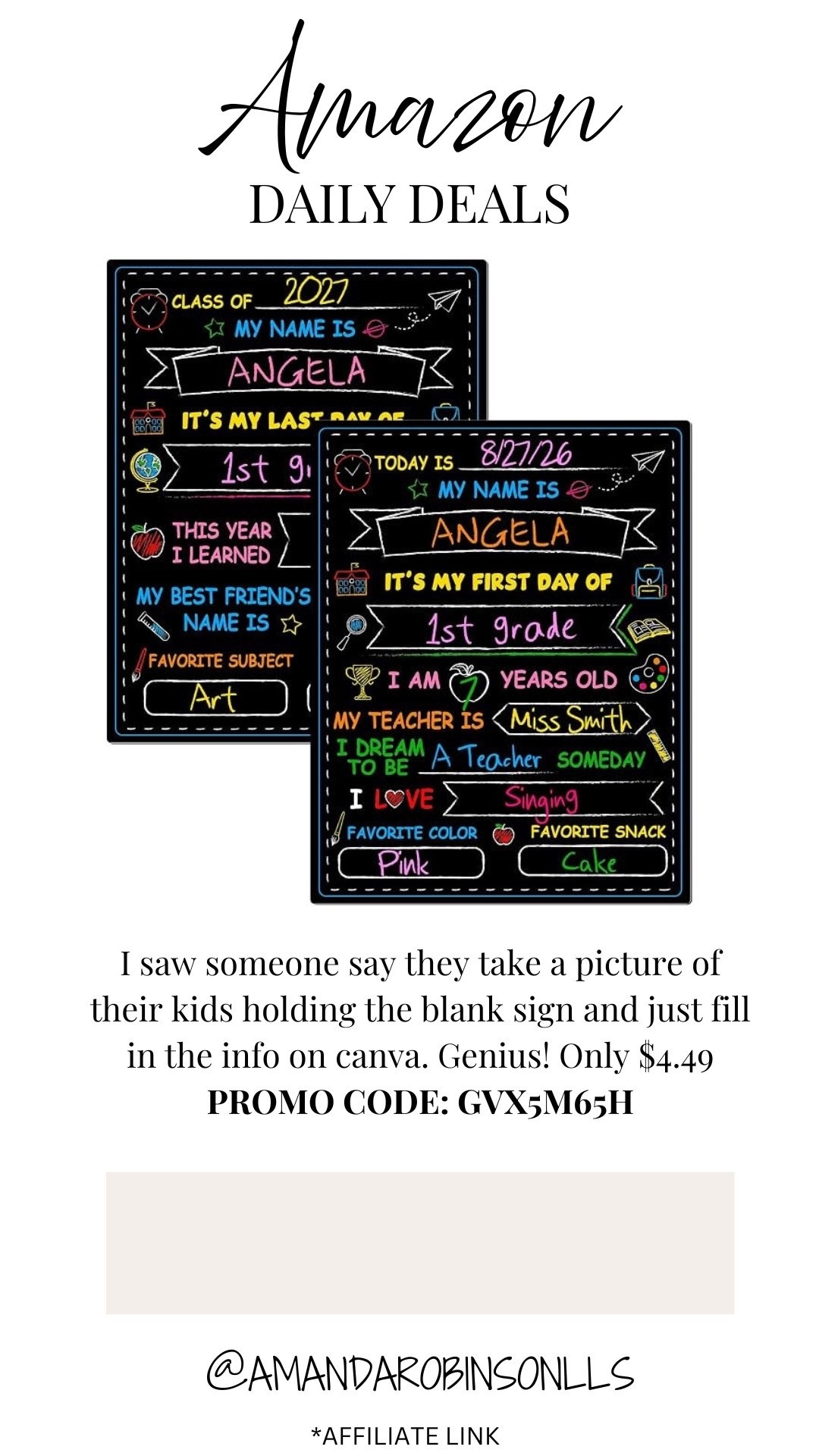 Amazon daily deals
First and last day of school chalkboards

#LTKSaleAlert #LTKKids