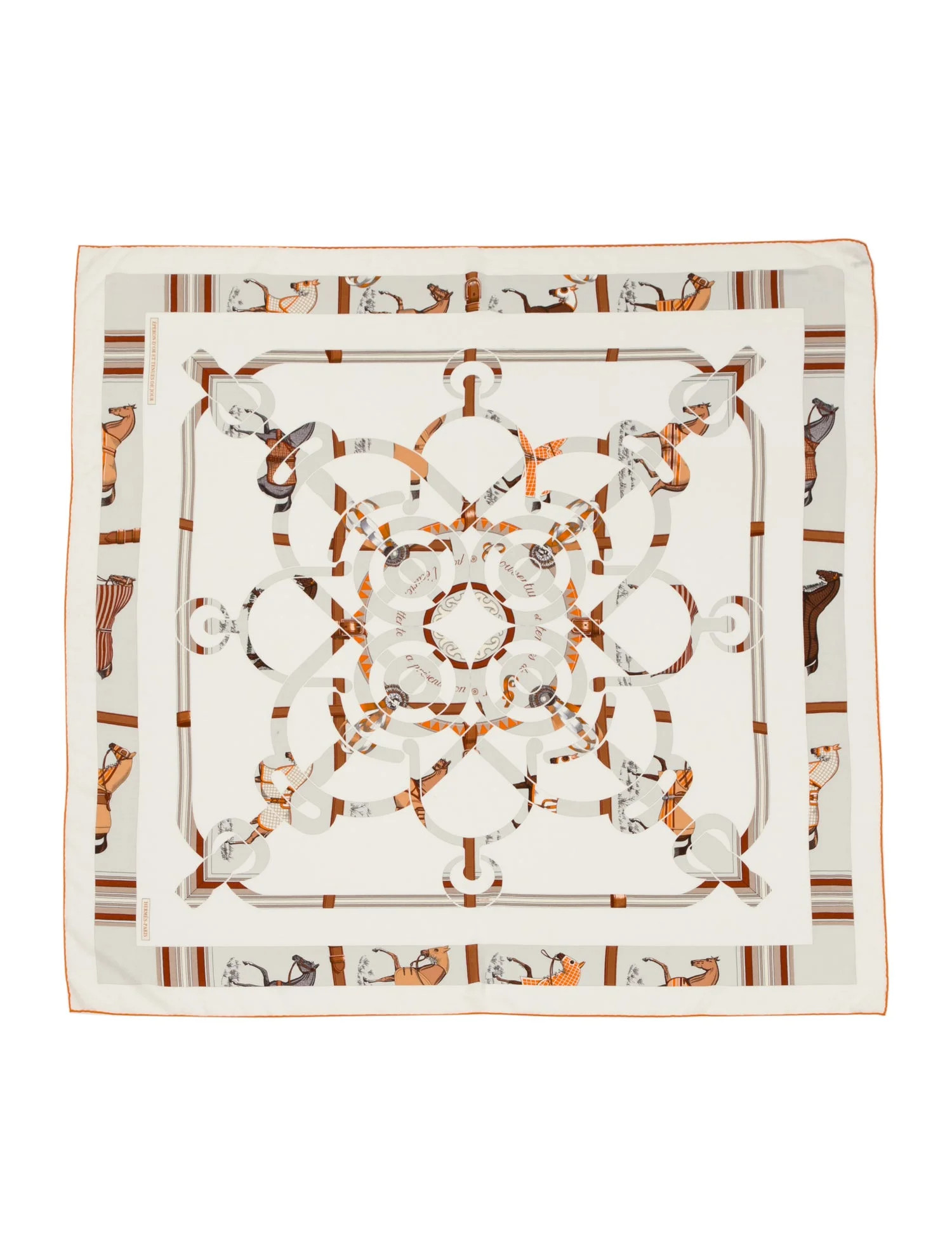 Hermès Eperon D'Or et Tenues Silk Shawl - Neutrals Scarves and Shawls, Accessories - HER770551 |... | The RealReal