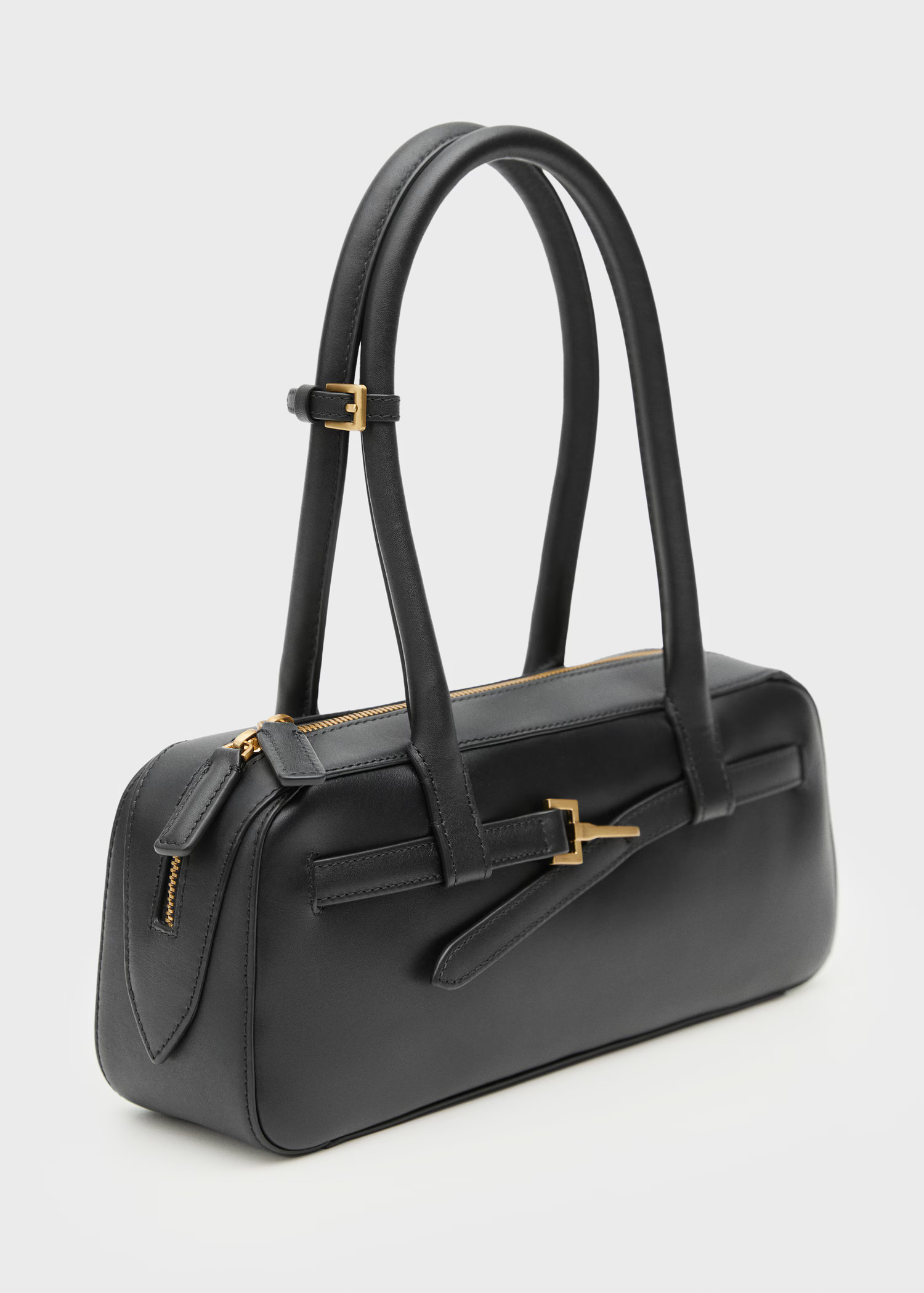 100% leather shopper back with buckle - Women | MANGO United Kingdom | MANGO (UK)