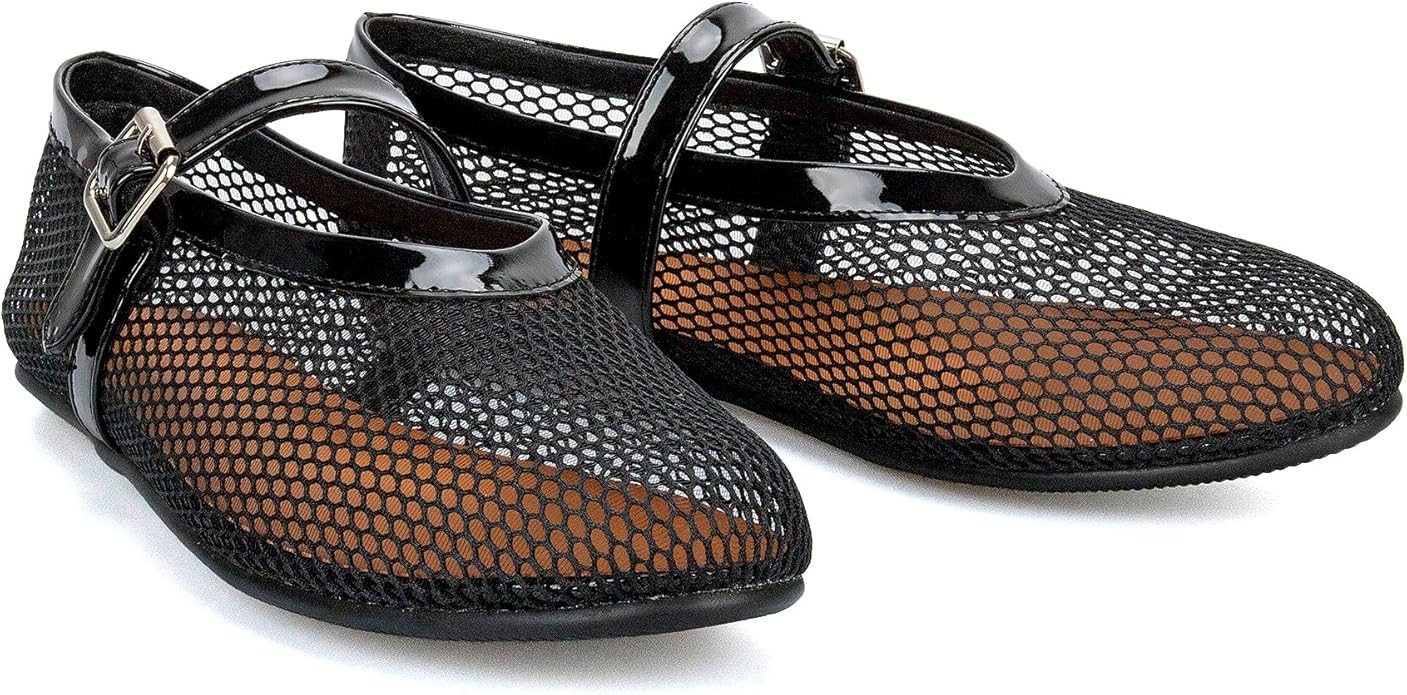 Arqa Women's Rhinestone Ballet Flats Sparkly Crystals Ballerina Shoes Buckled Straps Mesh Mary Ja... | Amazon (US)