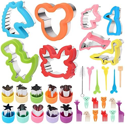 34Pcs Cookie Cutters Stainless Steel Set, Dinosaurs Unicorns Mermaids Sandwich Vegetable Cutters,... | Amazon (CA)