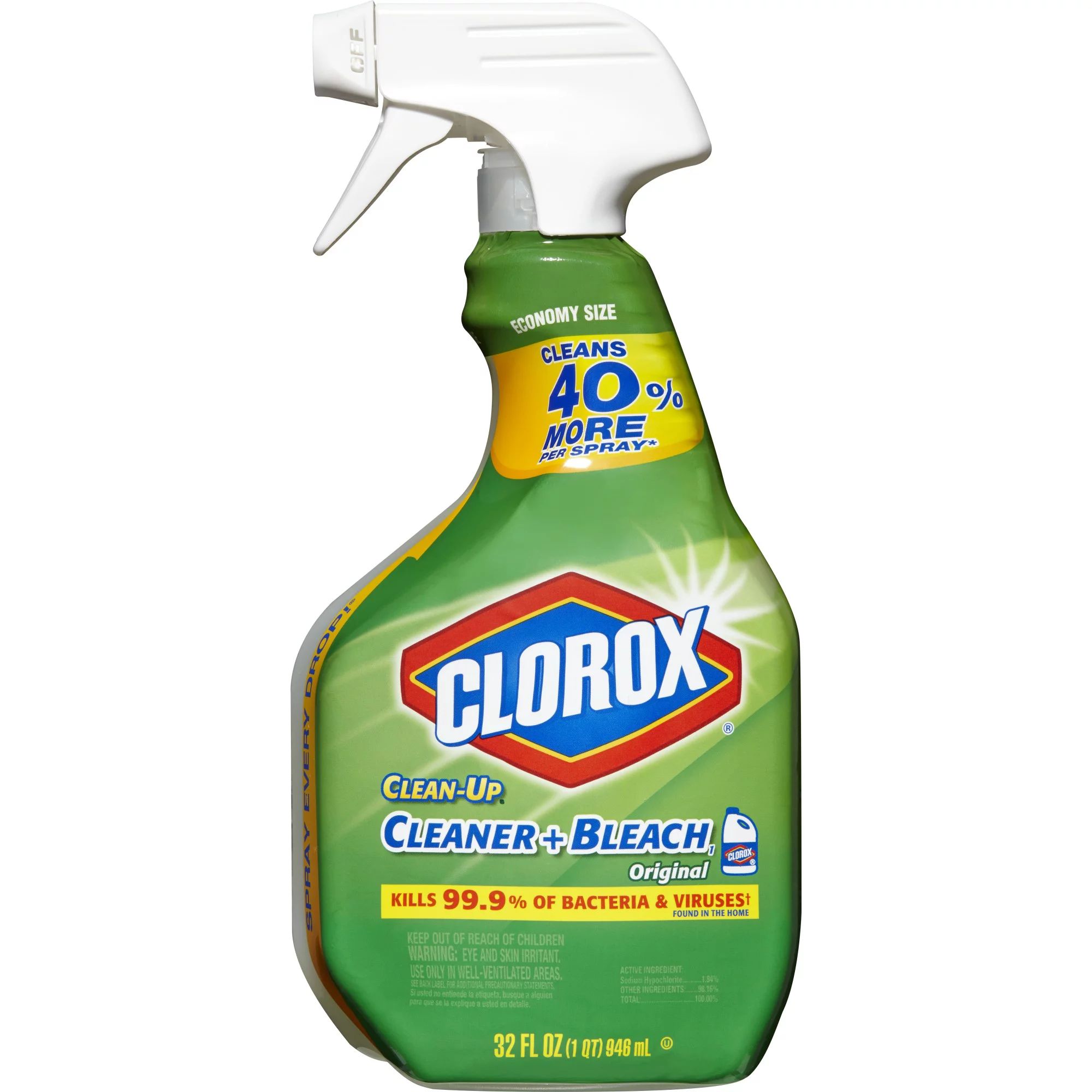 Clorox Clean-Up All Purpose Cleaner with Bleach, Spray Bottle, Original, 32 Ounces | Walmart (US)