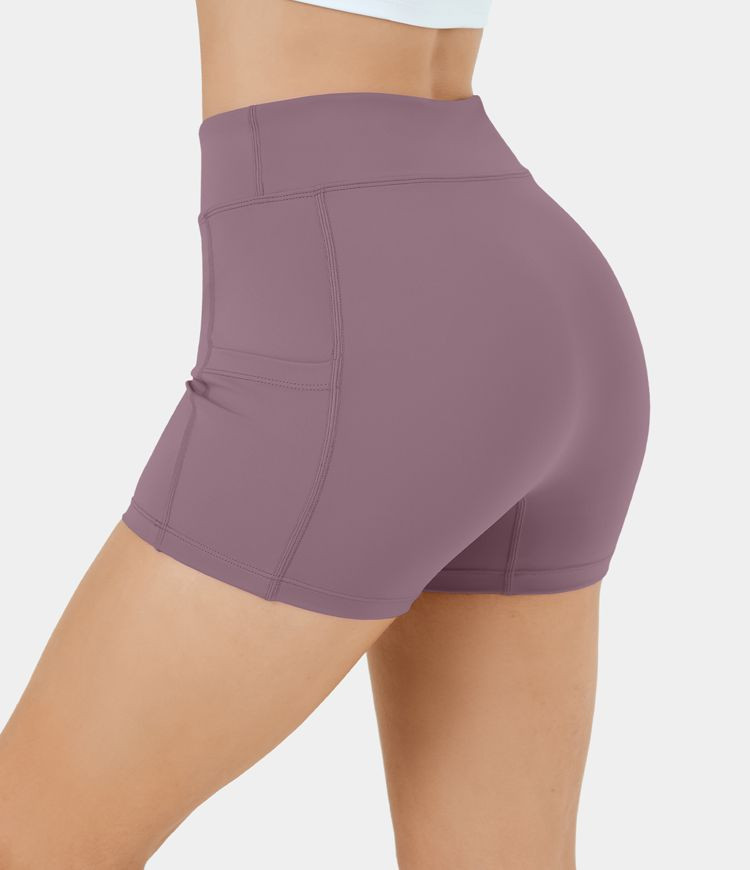 Women’s Softlyzero™ Airy High Waisted Side Pocket Plain Cool Touch Yoga Shorts 3.5"-UPF50+ - ... | HALARA