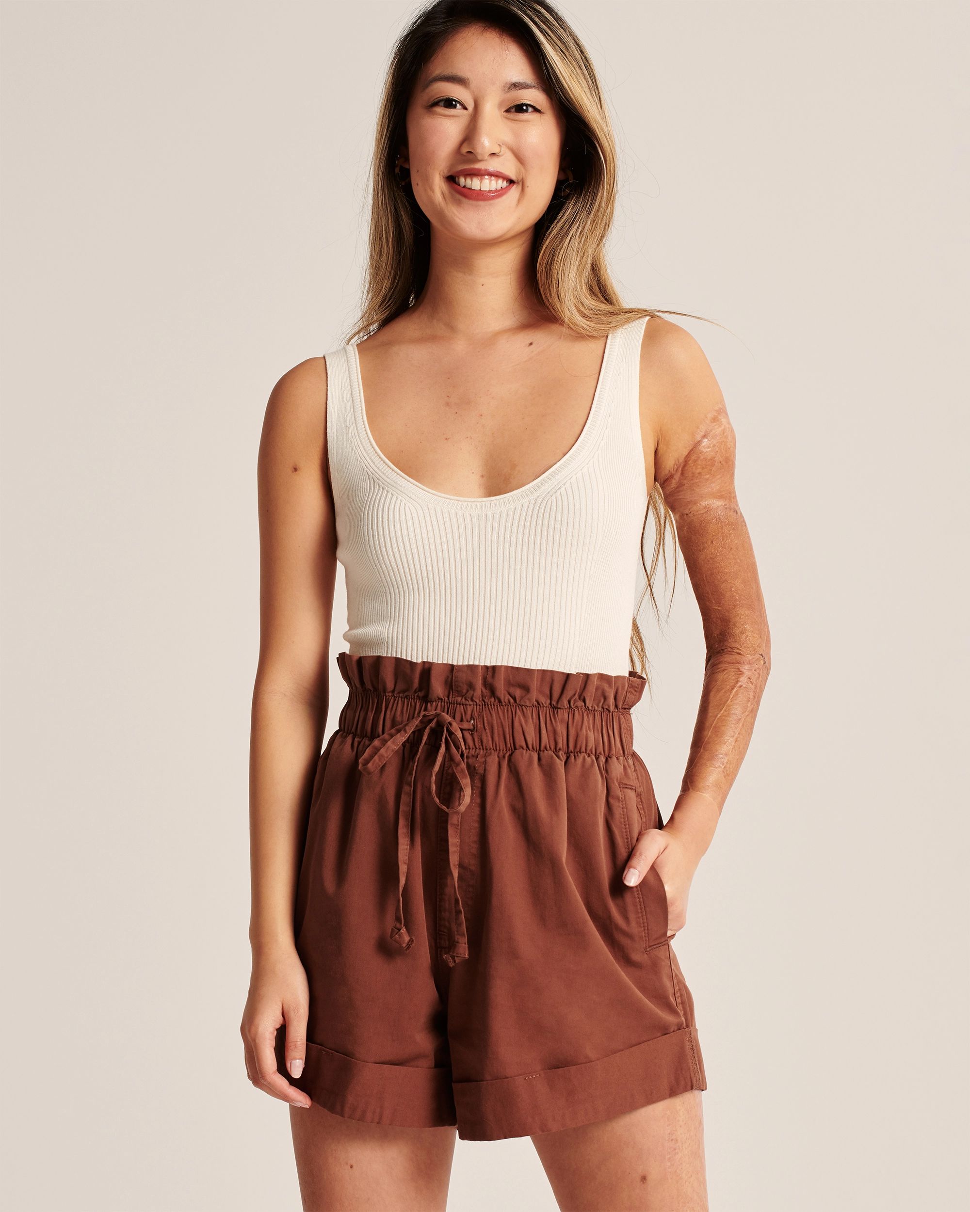 Twill Paperbag Shorts | Abercrombie & Fitch (US)