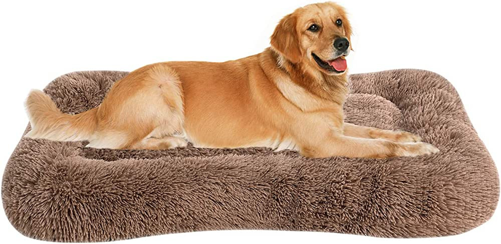 Coohom Deluxe Plush Dog Bed Pet Cushion Crate Mat,Fulffy Comfy Kennel Anti-Slip Washable Pad for ... | Amazon (US)