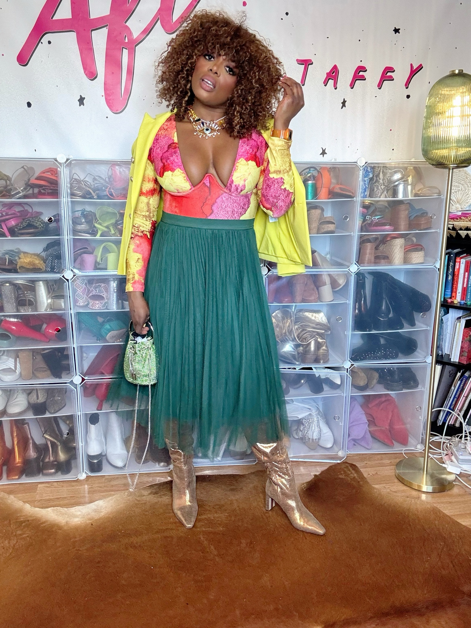 Holiday Party Outfit & part of my HOW TO series of how to style a saucy look for the holidays!! 
Loved combining this citrine printed swimming costume worn as a bodysuit & green tulle skirt combo look!!

#LTKHoliday #LTKParties #LTKStyleTip