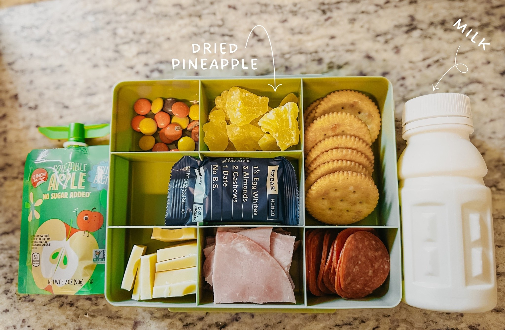 Snackle box level: expert! 🧀🍍
Packed with dried pineapple, crackers, cheese, meats, and sweet treats 
Perf for road trips, busy days, or school lunches. Who else loves a good DIY snack box? #SnackleBox #LTKFood #LTKBackToSchool

#LTKKids #LTKHome #LTKFamily