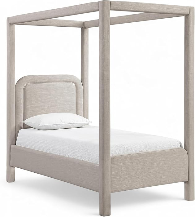 Meridian Furniture B1294Beige-T Salina Collection Modern | Contemporary Twin Bed with Rich Linen ... | Amazon (US)