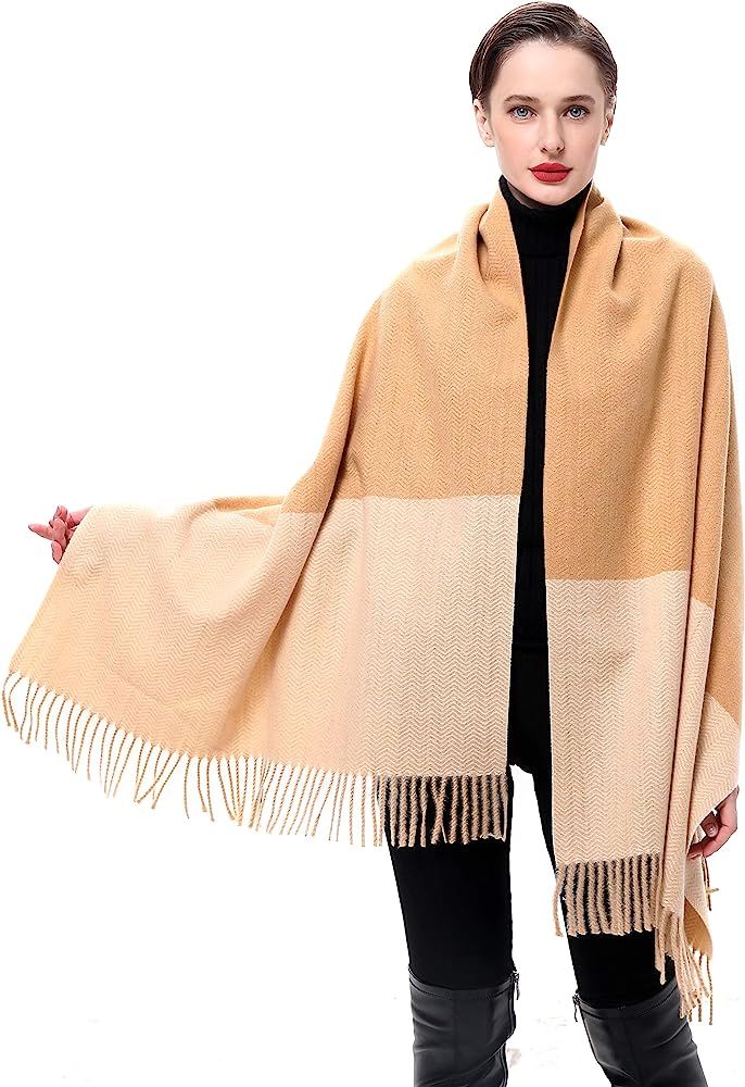 Womens Cashmere Shawls Wraps Winter Scarf Extra Large Lambswool Luxury Fashion Plaid Wedding Pash... | Amazon (US)