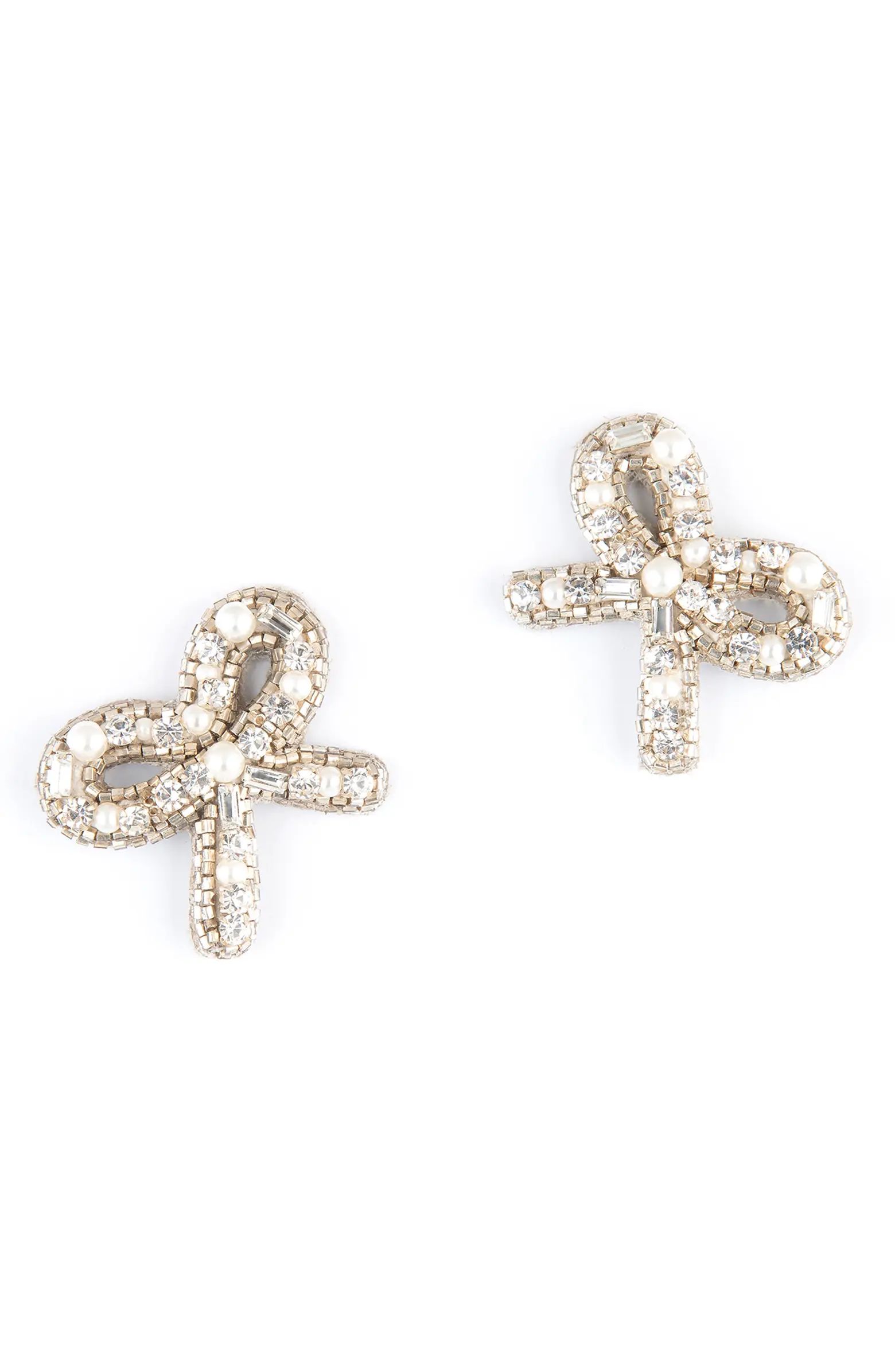 Elsa Bow Imitation Pearl Earrings | Nordstrom