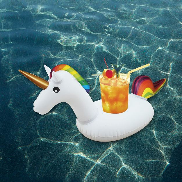 Northlight 16" Inflatable Unicorn Swimming Pool Floating Drink Holder | Target