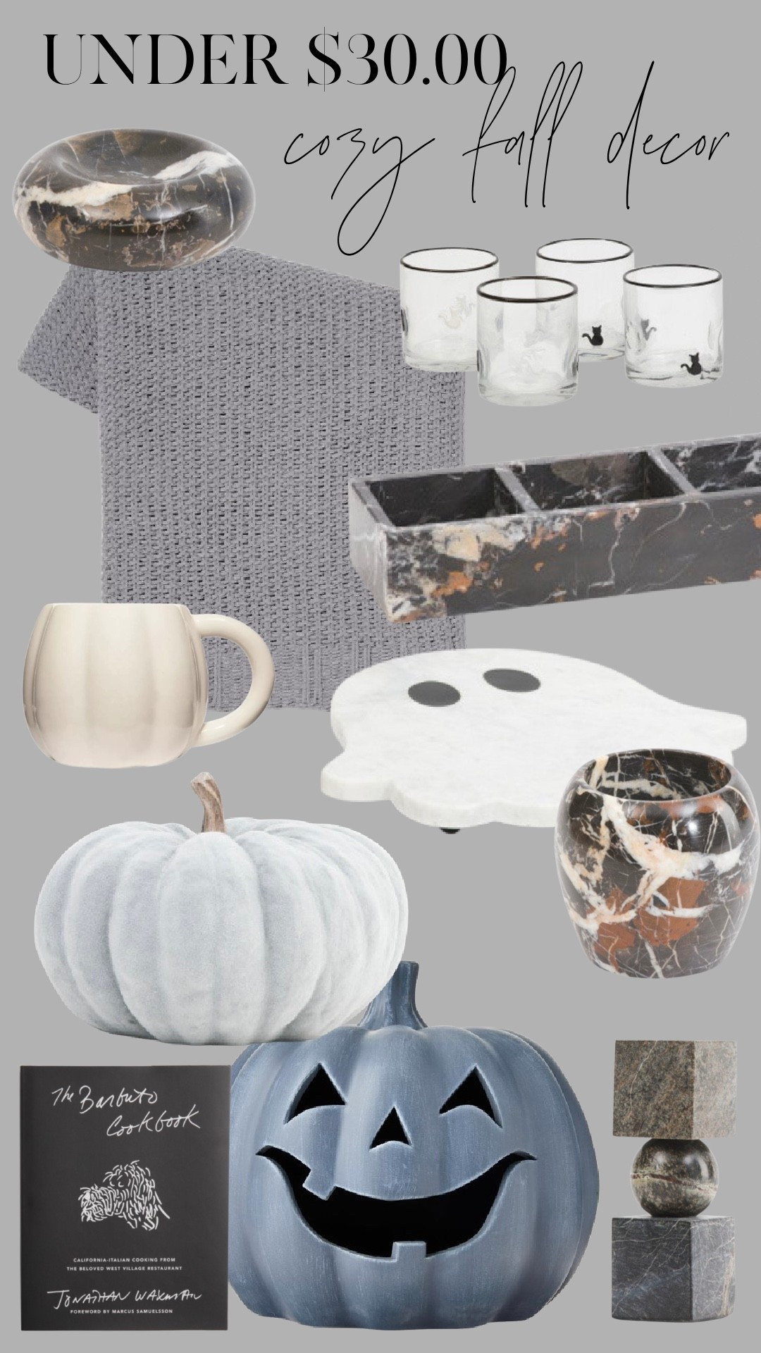 Cozy fall finds you’ll love—all under $30 🍂 From marble accents and seasonal mugs to velvet pumpkins and playful ghost décor, these budget-friendly pieces bring warmth and style to your home without breaking the bank. Tap to shop my top picks before they’re gone!

#LTKFindsUnder50 #LTKHome #LTKSeasonal