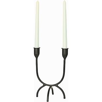 Remenna Black Candle Holder Hand Forged Iron 2Arm Candelabra Modern Taper Candlestick Holders for... | Amazon (CA)
