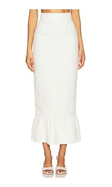 Posse Matilda Column Skirt in Cream from Revolve.com | Revolve Clothing (Global)