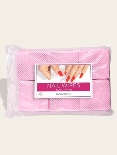 300pcs/bag Magic Nail Polish Remover Wraps, Pink, Bark Pattern, Non-shedding Nail Wipes For Gel N... | SHEIN