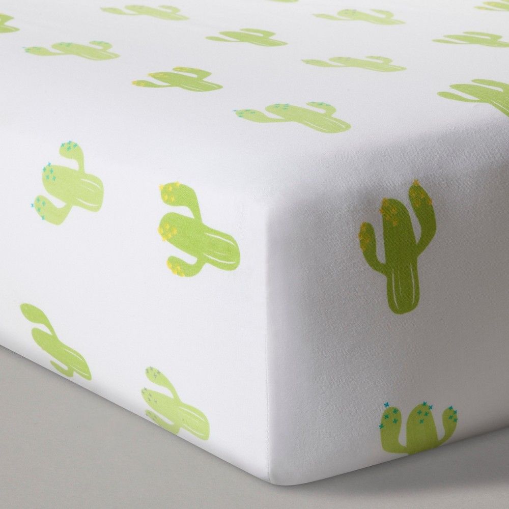 Fitted Crib Sheet Cactus - Cloud Island - White | Target