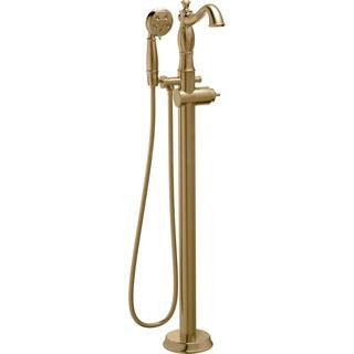 Cassidy Gold 1-Handle Floor-Mount Roman Tub Faucet Trim Kit in Champagne Bronze (Valve and Handle... | The Home Depot
