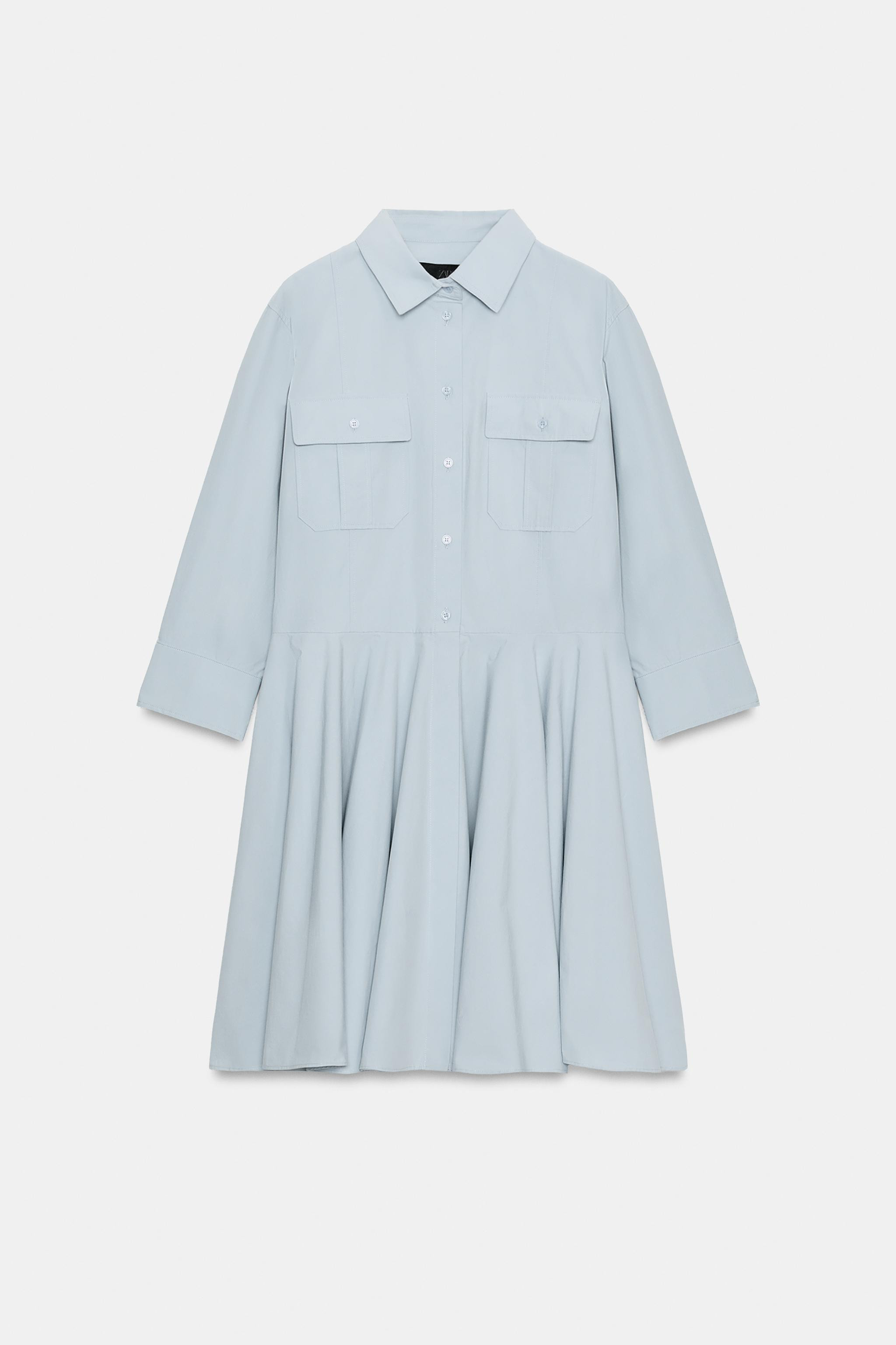 ZW COLLECTION PLEATED SHIRT DRESS | Zara US