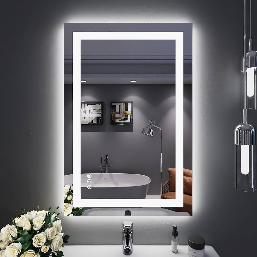 LOAAO 24"X36" LED Bathroom Mirror with Lights, Anti-Fog, Dimmable, Backlit + Front Lit, Lighted B... | Amazon (US)