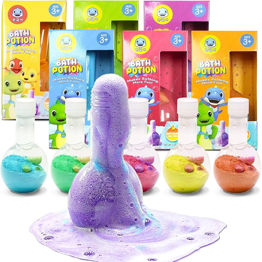 Bath Toys Stocking Stuffers for Kids Potion, SWCANDY 6 Pack Bath Bombs Bathtub Colorful Bubble Fo... | Amazon (US)