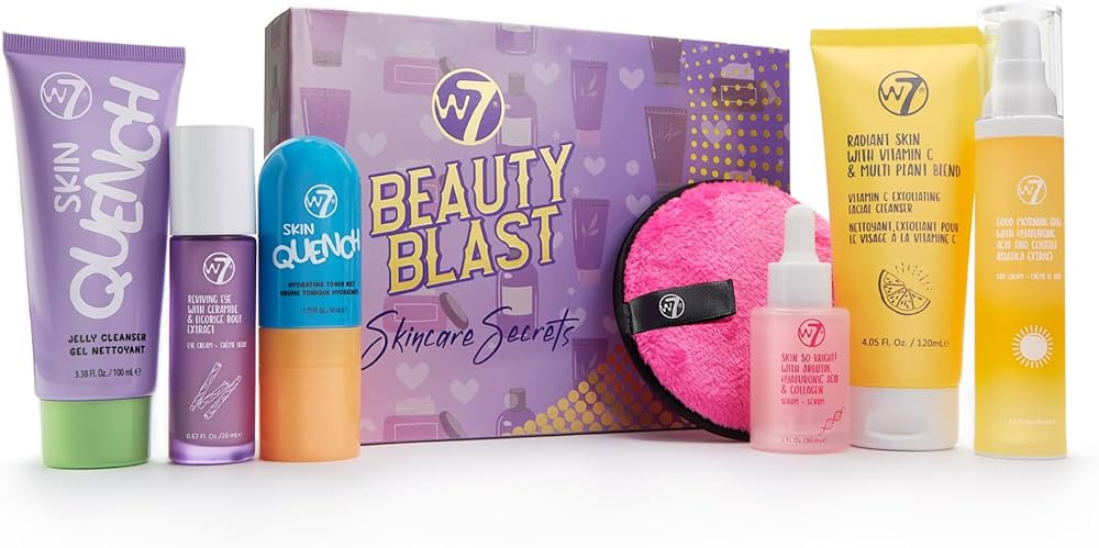 W7 Beauty Blast Skincare Secrets Set - Complete Full Size Skincare Routine with Day Cream, Serum,... | Amazon (US)
