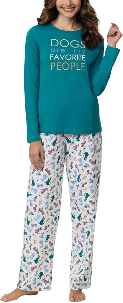 PajamaGram Pajamas for Women - Women's Pajamas, Graphic Top, 100% Cotton | Amazon (US)