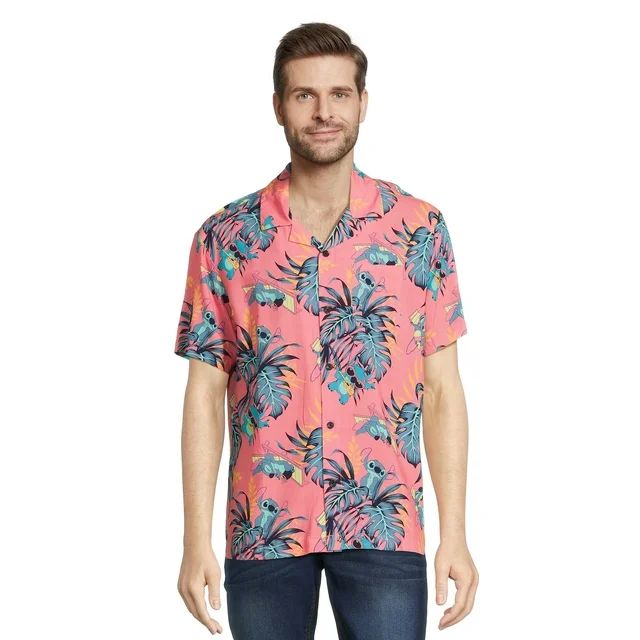Stitch Men’s and Big Men’s Floral Button Up Shirt with Short Sleeves, Sizes S-3XL - Walmart.c... | Walmart (US)