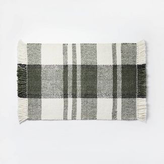 2'1"x3'2" Handloom with Fringe Rug Ivory Forest Moss - Threshold™ designed ... | Target