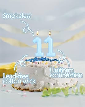 Macaron Blue Number 3 Candle, 3 Birthday Candle, Macaron Blue Happy Birthday Candles for Cake, Bl... | Amazon (US)