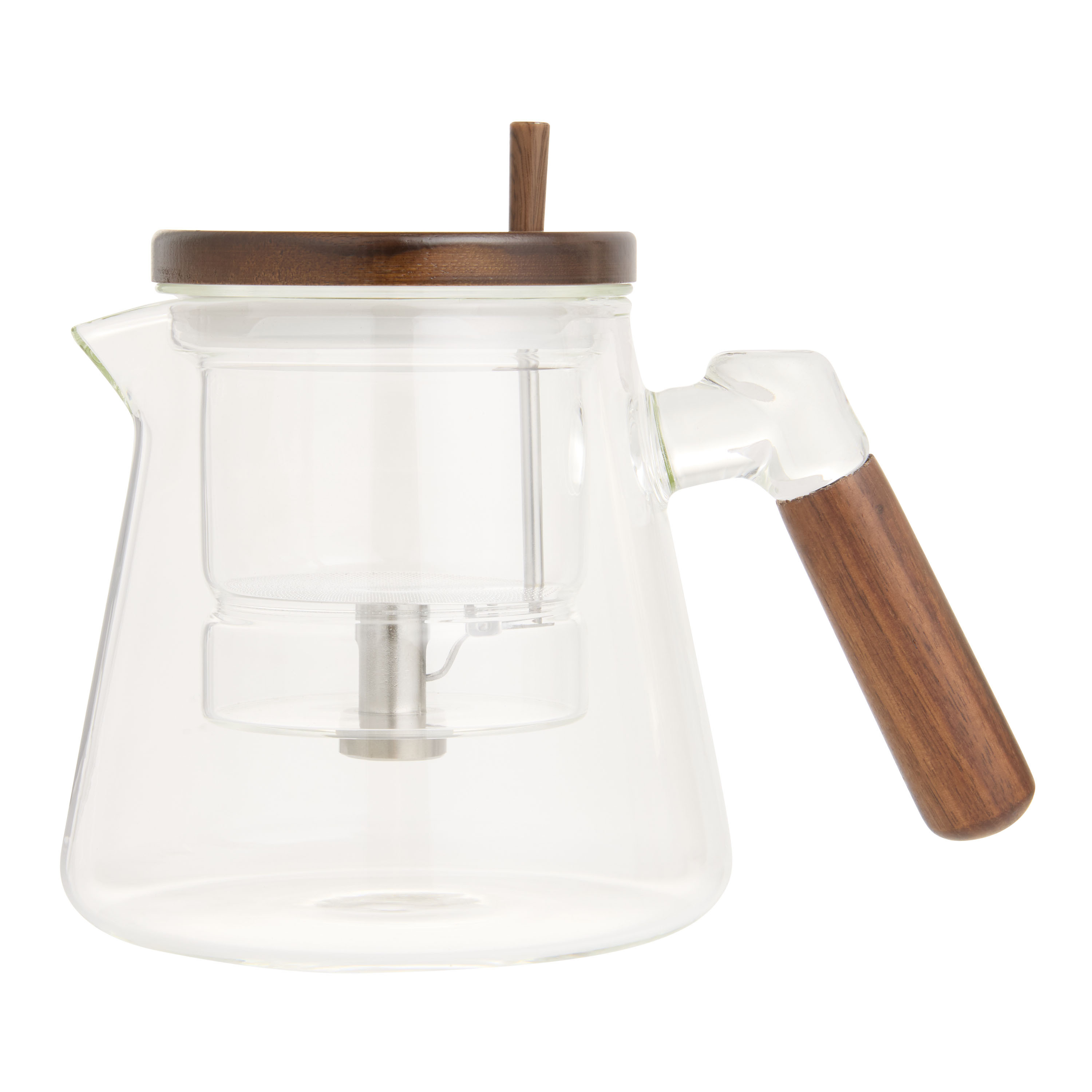 Glass and Wood Water Separation Loose Leaf Infuser Teapot | World Market