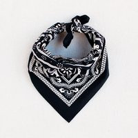 Black Bandana For Women & Men, Classic Design, Gift Gardener, Tightly Woven Cotton Fabric Scarf, Hand Printed Bandanna | Etsy (US)