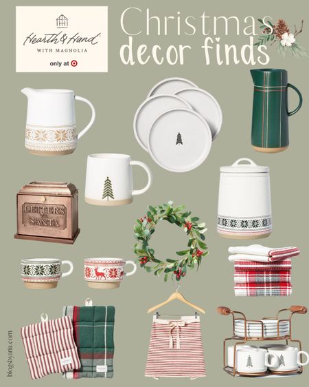 Christmas kitchen decor finds from Hearth & Hand. Festive kitchen server ware to create a beautiful tablescape and pretty coffee station and hot cocoa bar essentials. Kitchen shelf styling. Holiday kitchen decor  

#LTKSeasonal #LTKHoliday #LTKhome