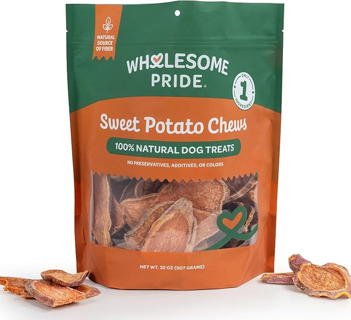 Wholesome Pride Sweet Potato Chews All-Natural Single Ingredient Dog Treats, 32 oz | Amazon (US)
