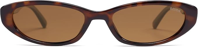 SOJOS Trendy Oval Cat Eye Polarized Sunglasses Womens Mens, 80s 90s Retro Small Thin Y2K Sunnies ... | Amazon (US)