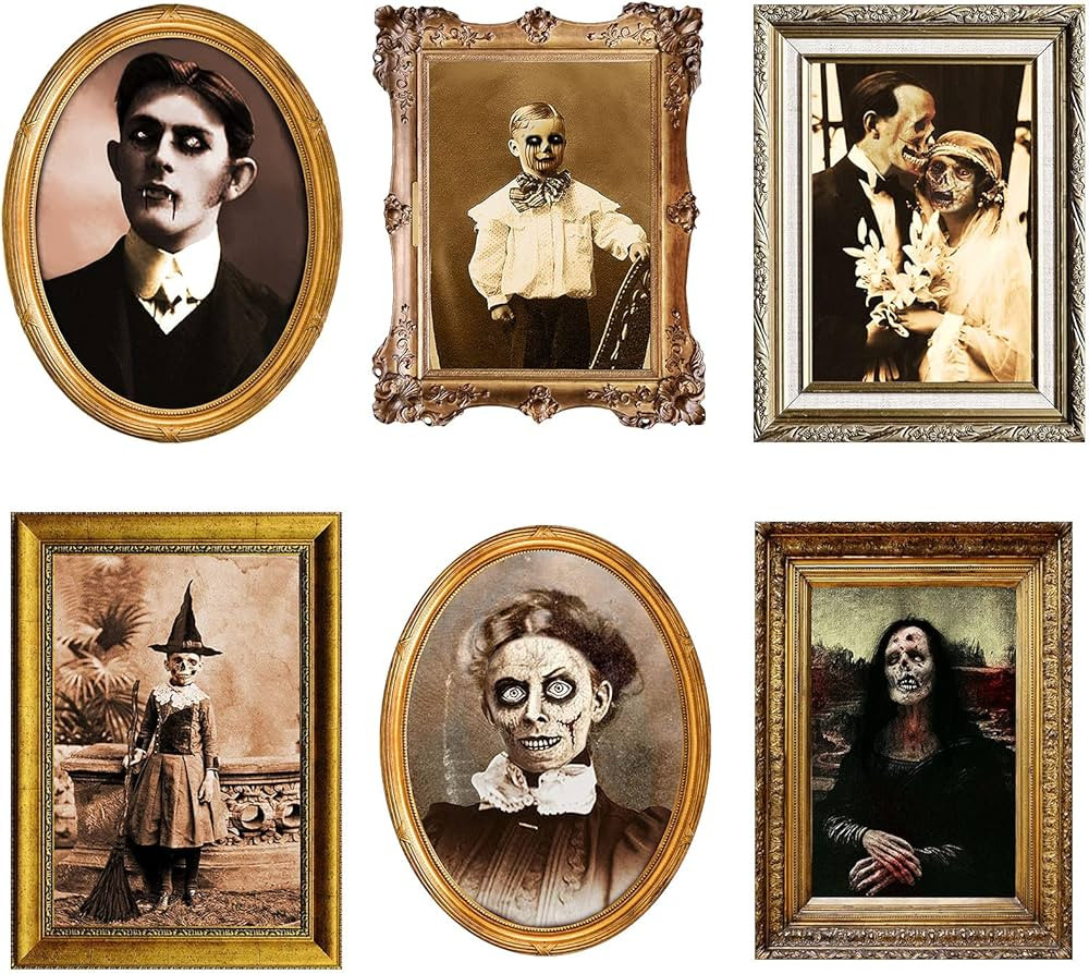 Halloween Decorations 3D Changing Face Horror Pictures Moving Portrait Haunted Pictures Gothic Ma... | Amazon (US)