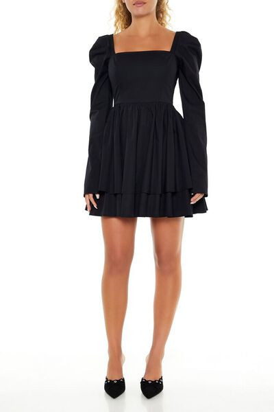 Layered Square-Neck Mini Dress | Forever 21
