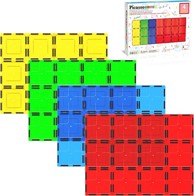 PicassoTiles Magnetic Building Block Tiles Supersize Stabilizer Base Toy Large Size Magnet Tile P... | Amazon (US)