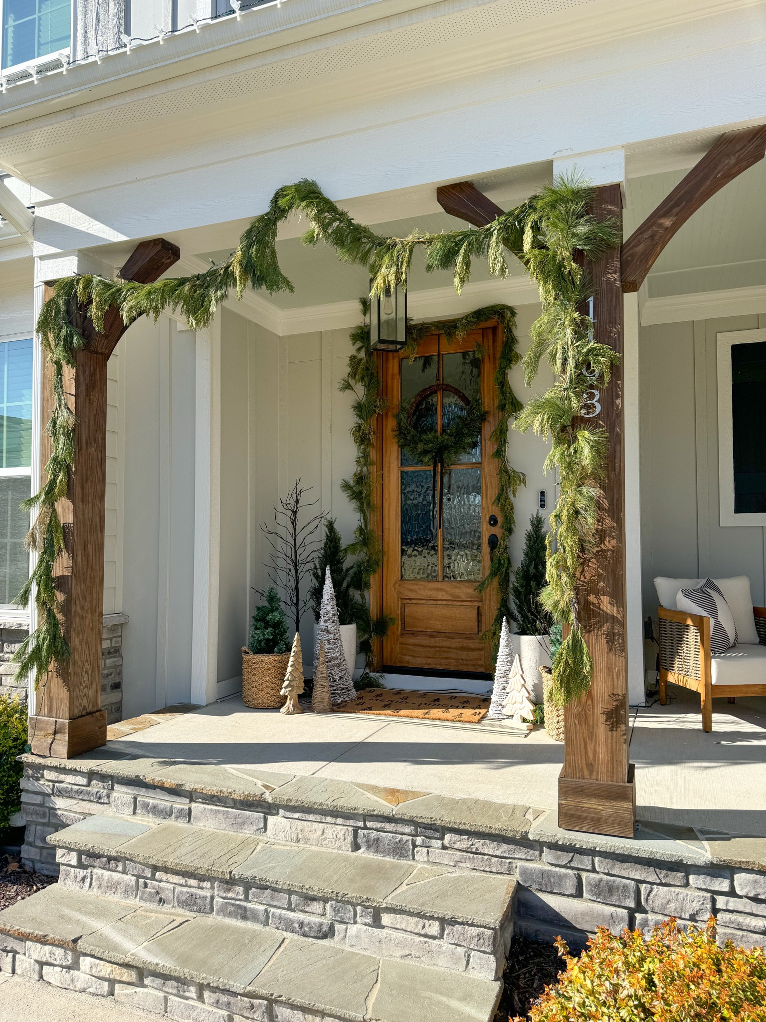 Christmas Front Porch 

Garland, outdoor garland, front porch, Christmas outdoor decorations, faux trees, faux cedar tree, Christmas wreath, winter porch 

#LTKHome #LTKSeasonal #LTKHoliday