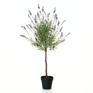 3 ft. 1 in. Artificial Lavender Topiary Tree in Pot | The Home Depot