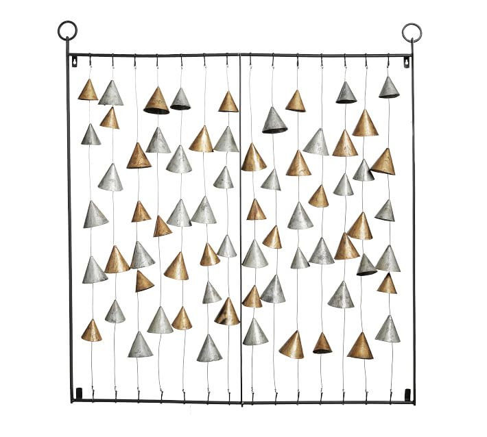 Strung Bells Wall Art, Gold/Silver, 44" x 47" | Pottery Barn (US)