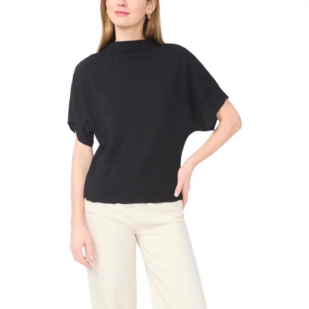 Vince Camuto Dolman Drape Top in Rich Black at Nordstrom, Size Large | Nordstrom