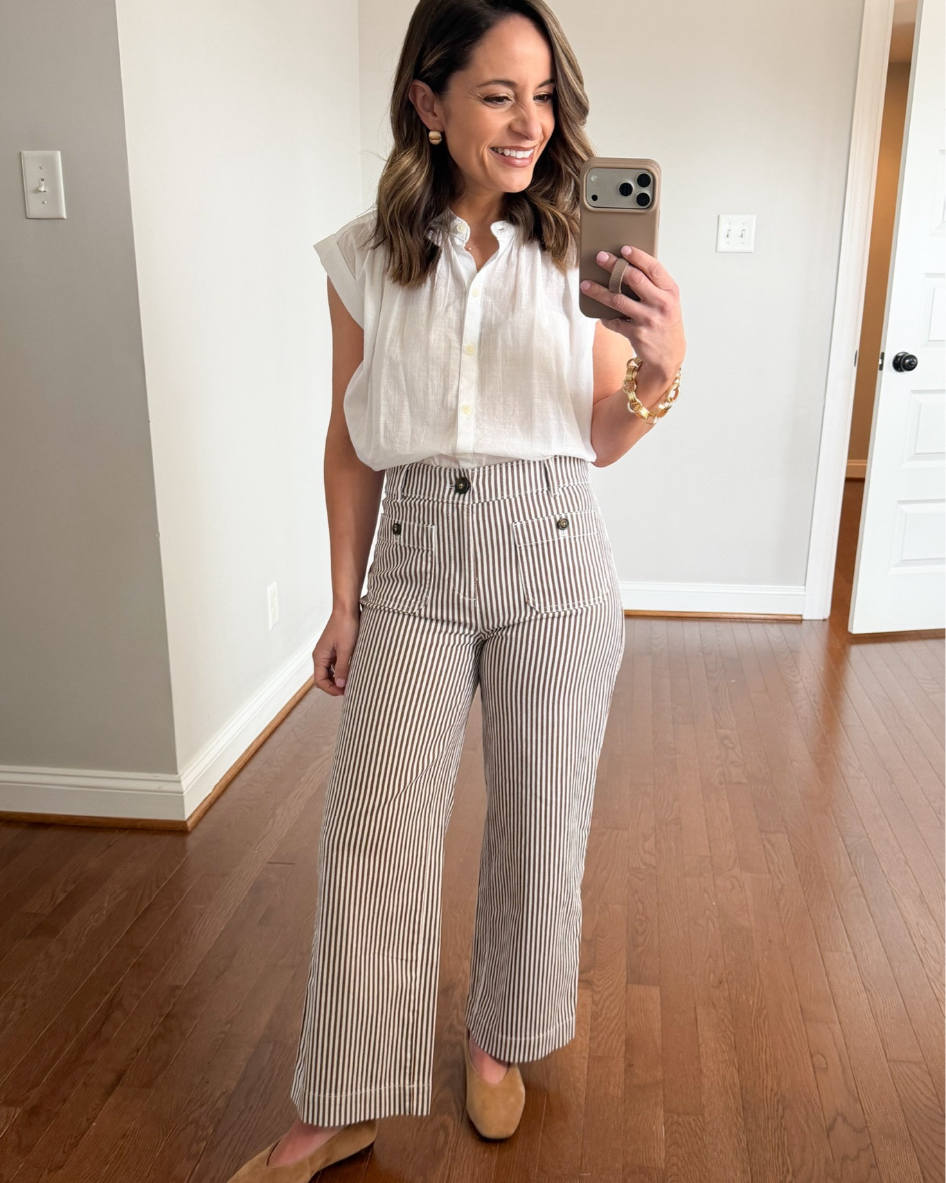 A few of my favorite petite-friendly styles of striped pants!

Outfit 1:
Pants (LOFT): petite 00 - 10.5” rise 25.5” inseam - a little roomy and they loosen with wear so I recommend a size down 
Top (LOFT): petite xxs - top is sheer 
Flats: tts

Outfit 2:
J.Crew Cotton Gauze Pants: petite xs | 10” rise | 27” inseam | sized up 
Top (Nordstrom): petite xs 
Sandals (Sam Edelman): true to size 

Outfit 3:
Marine Layer Allison Hemp Crop Trouser: XS - rise: 11″ and inseam: 25″
Top (Abercrombie): xxs (wearing a camisole under it)
Gold sandals (Sam Edelman): tts

My measurements for reference: I’m 4’10” and 105lbs. My bust, waist, and hip measurement is 32”, 24”, and 36”.

#LTKSeasonal #LTKSaleAlert #LTKPetite