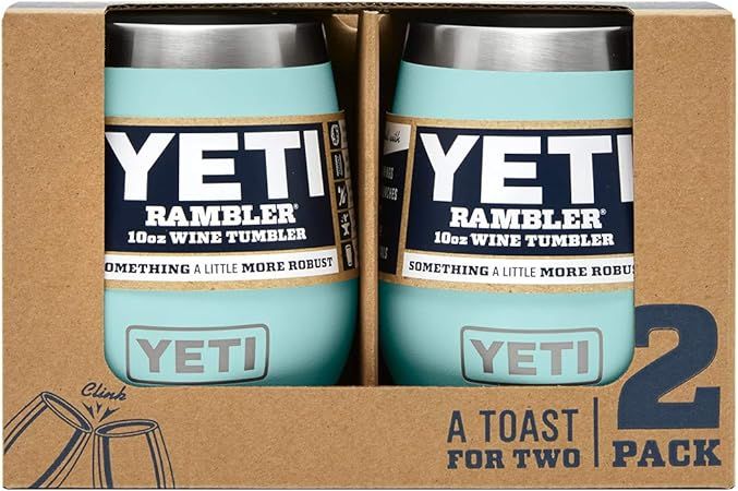 YETI Rambler 10 oz Stainless Steel Vacuum Insulated Wine Tumbler, 2 Pack, Seafoam | Amazon (US)