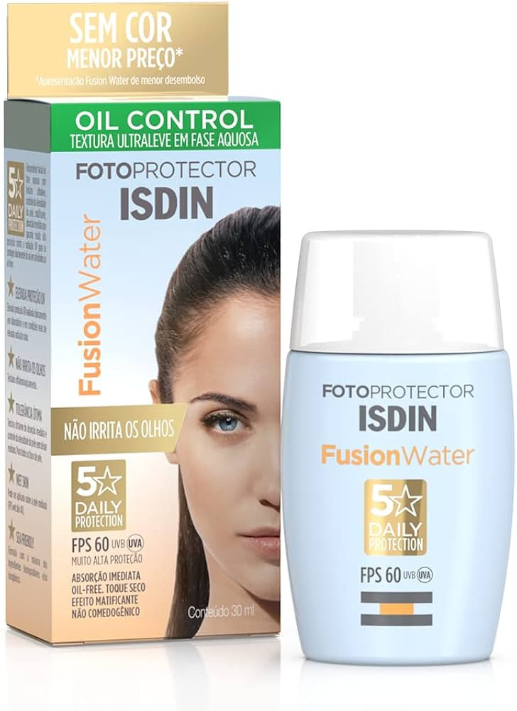 ISDIN Protetor Solar Facial Fusion Water 5 Stars Fps 60 Sem Cor - 30Ml | Amazon (BR)